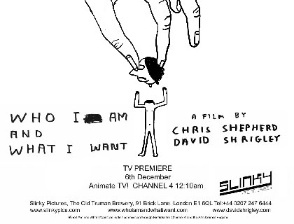 Slinky Picture’s email flyer announcing television premiere of *Who I Am and What I Want* on Channel 4 Tuesday 6 December 2005
