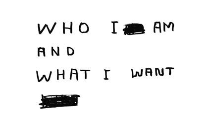 film still: *Who I Am and Want I Want* front title card

